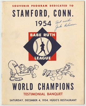 1954 Jackie Robinson Autographed Babe Ruth League World Champions Souvenir Program (Beckett)